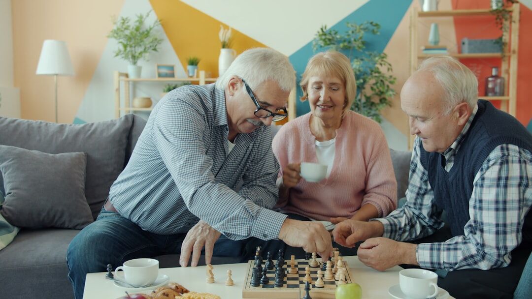 group of seniors in activity room