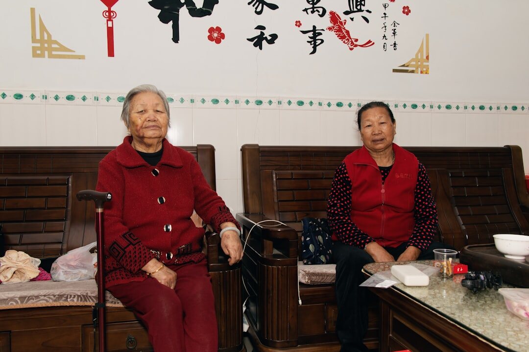 seniors chatting in lounge