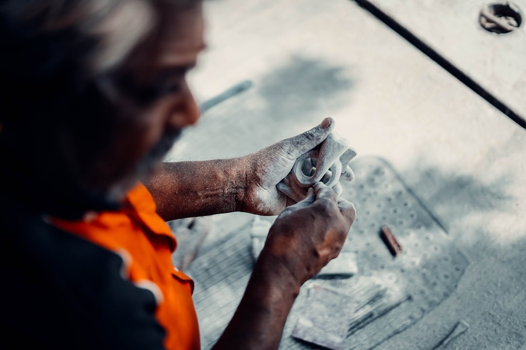 senior woman painting