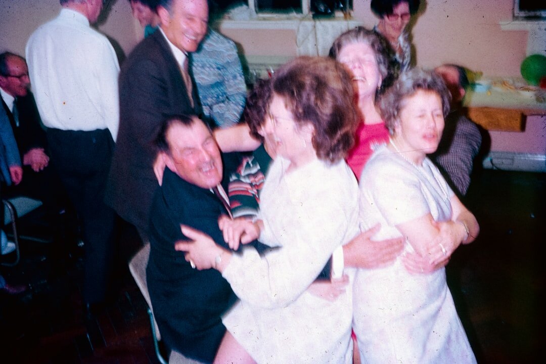 group of seniors dancing