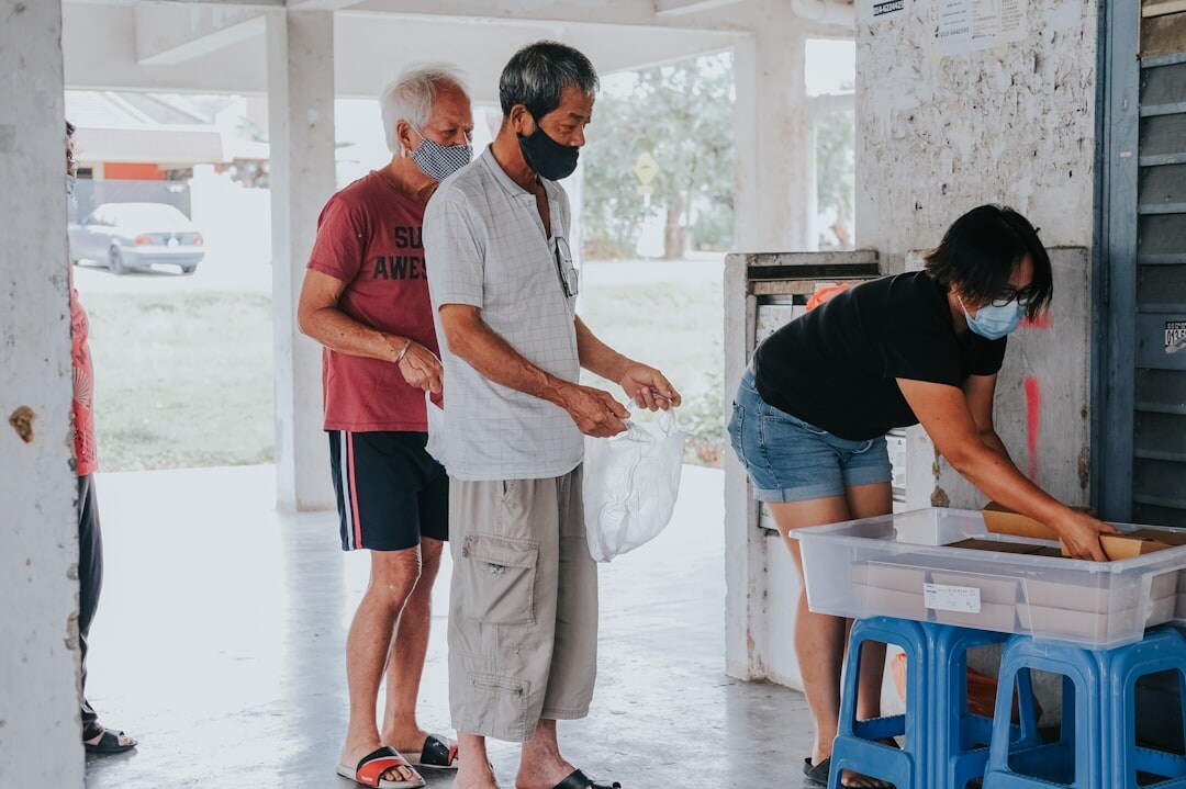 volunteers helping seniors