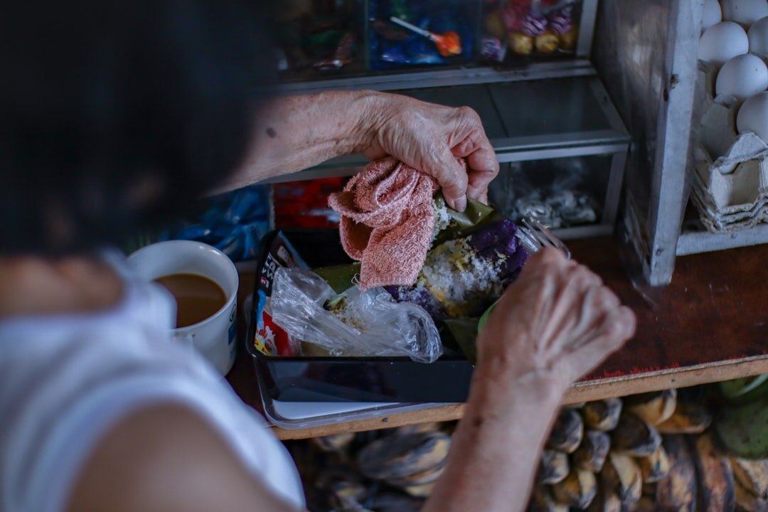senior woman preparing healthy meal